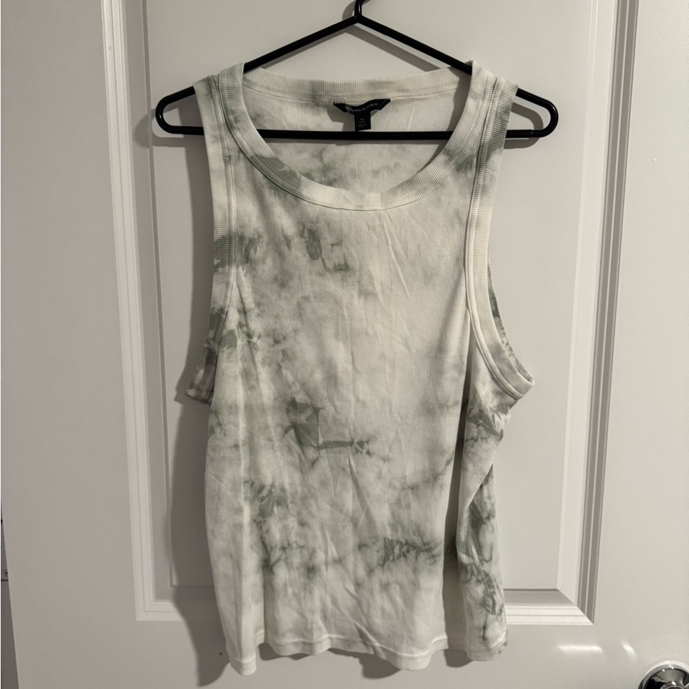 Banana Republic White Gray Tank Top